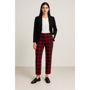 John Galt Navy & Red Plaid Ankle Pants One Size Dark‎ Academic Punkcore Preppy